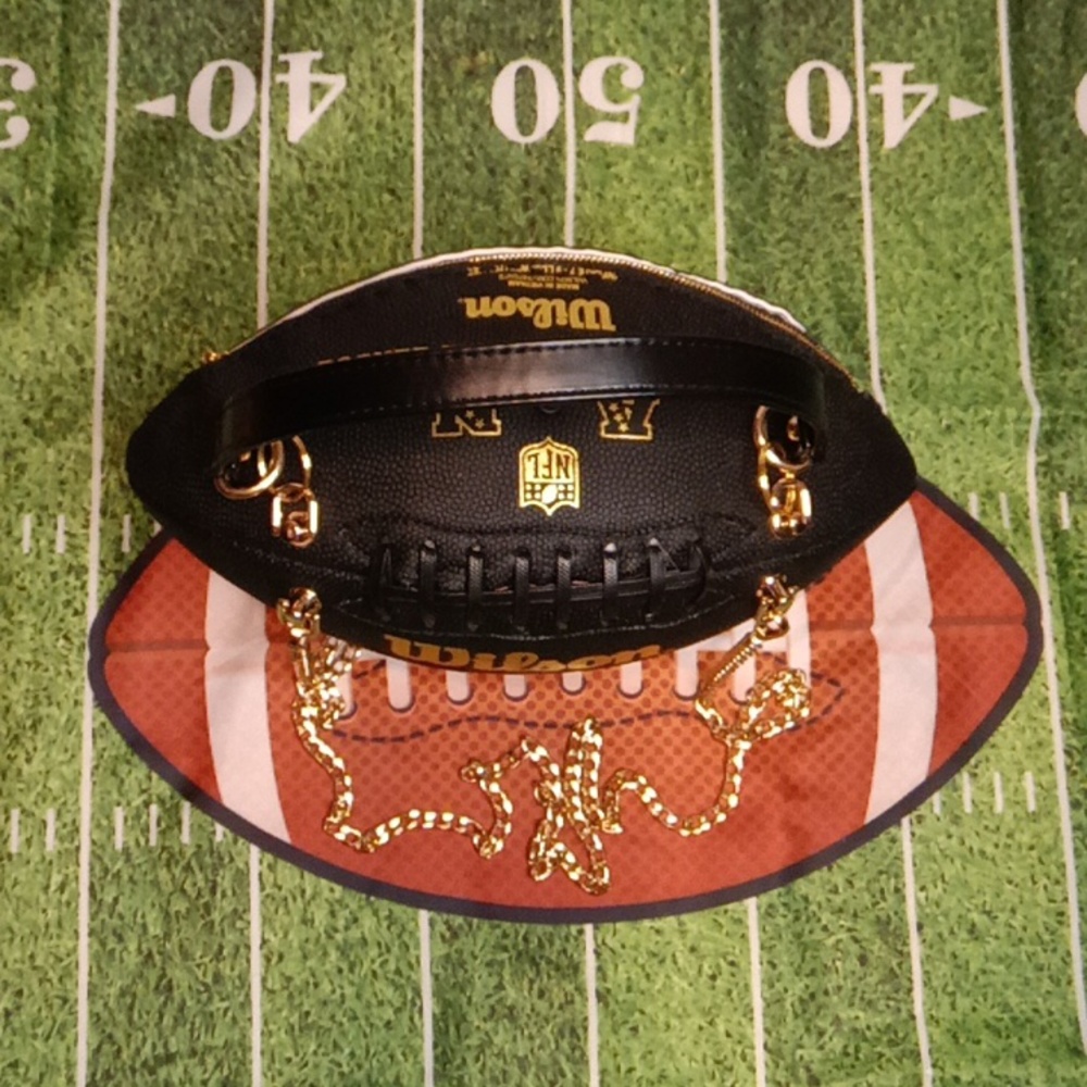 LIMITED EDITION Black and Gold Leather Football Bag π - Picture 11 of 17